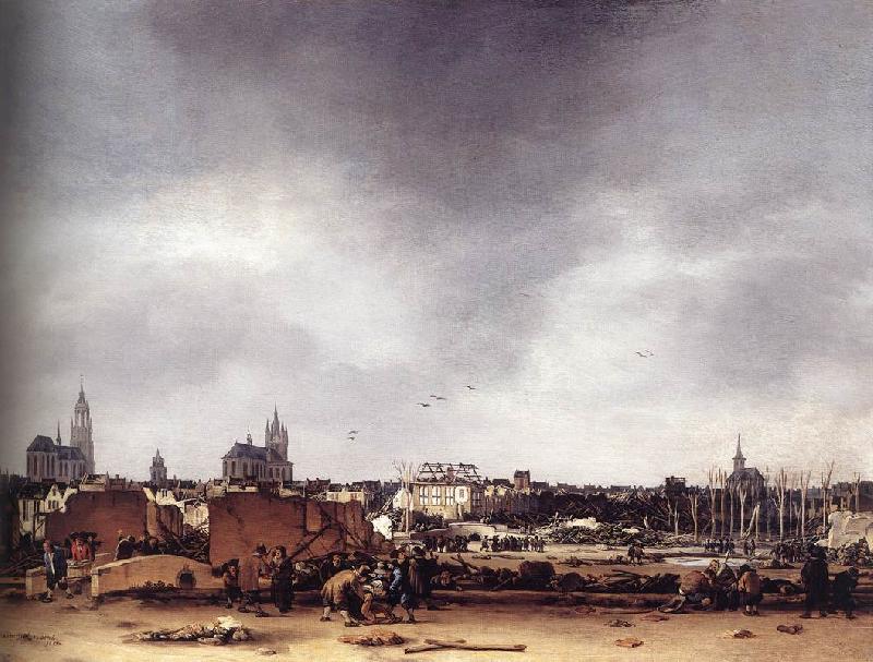 POEL, Egbert van der View of Delft after the Explosion of 1654 af Germany oil painting art